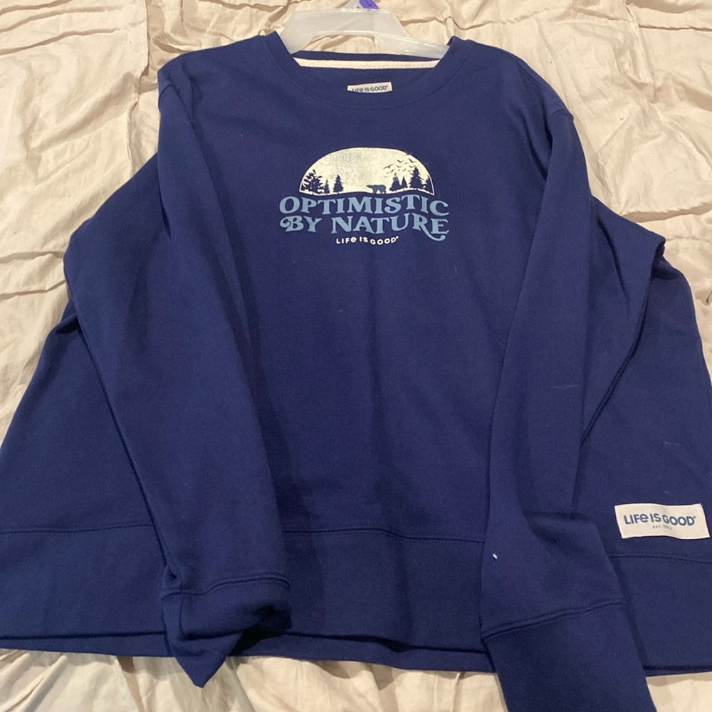 Life’s Good Crew Neck Stainless and Hardly Worn